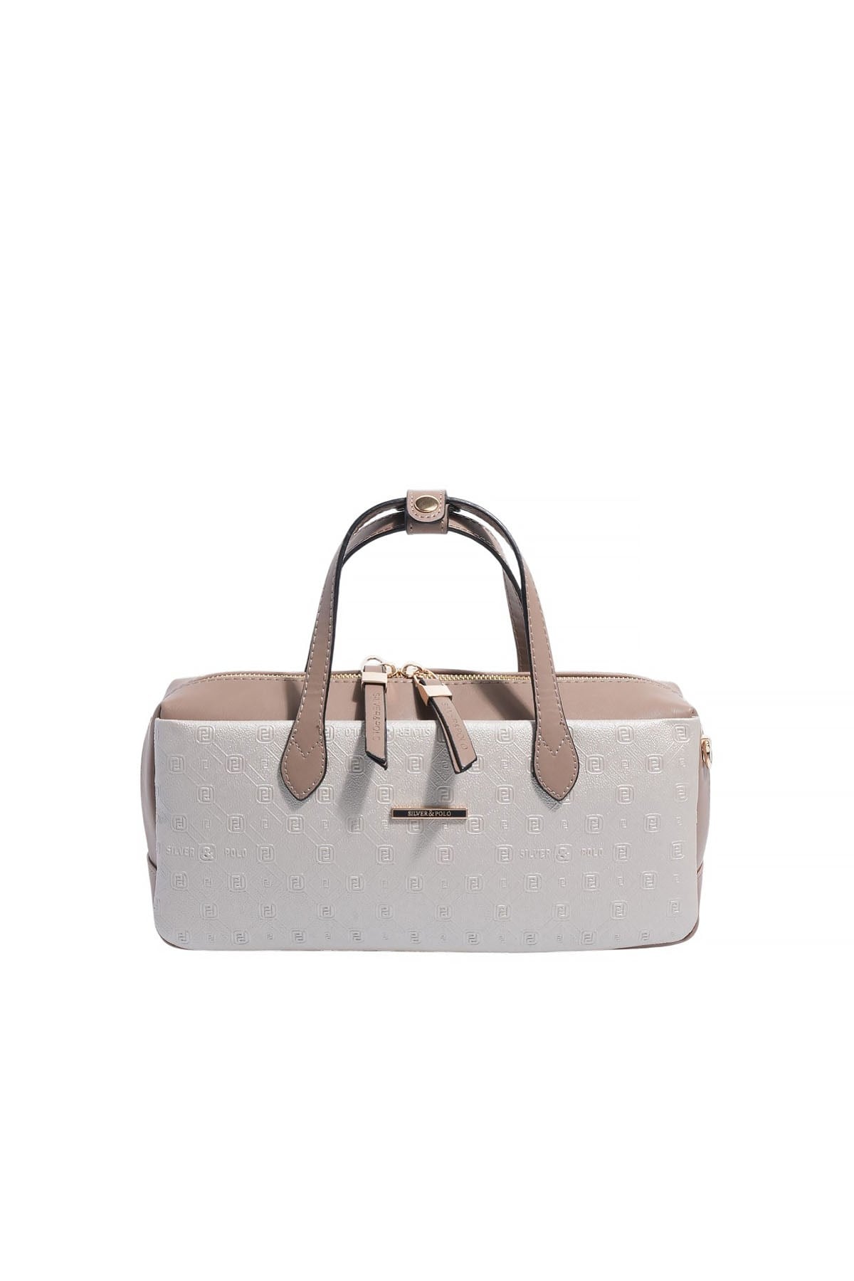 Silver & Polo SP1276 Kadın El Çantası Logolu Bej-Latte
