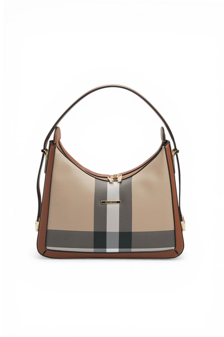 Silver & Polo SP1187 Kadın Omuz Çantası Ekose Bej-Taba
