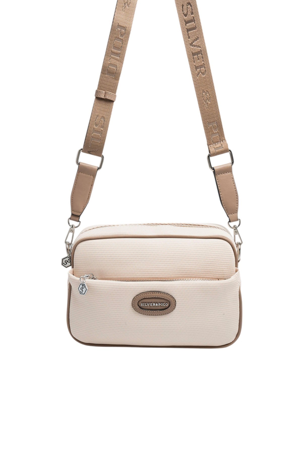 Silver & Polo SP1267 Kadın Çapraz Çanta Petek Bej-Latte