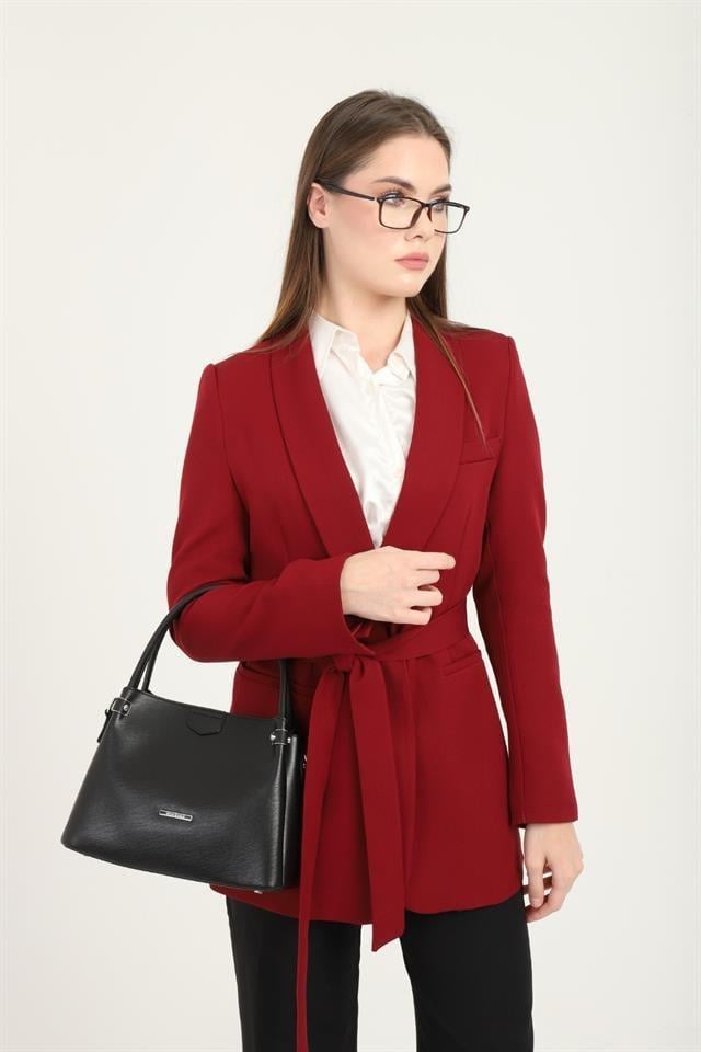 Silver & Polo SP1254 Kadın El Çantası Düz Siyah-Siyah
