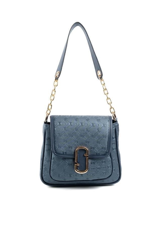 Silver & Polo SP1147 Kadın Omuz Çantası Logolu Lacivert-Lacivert