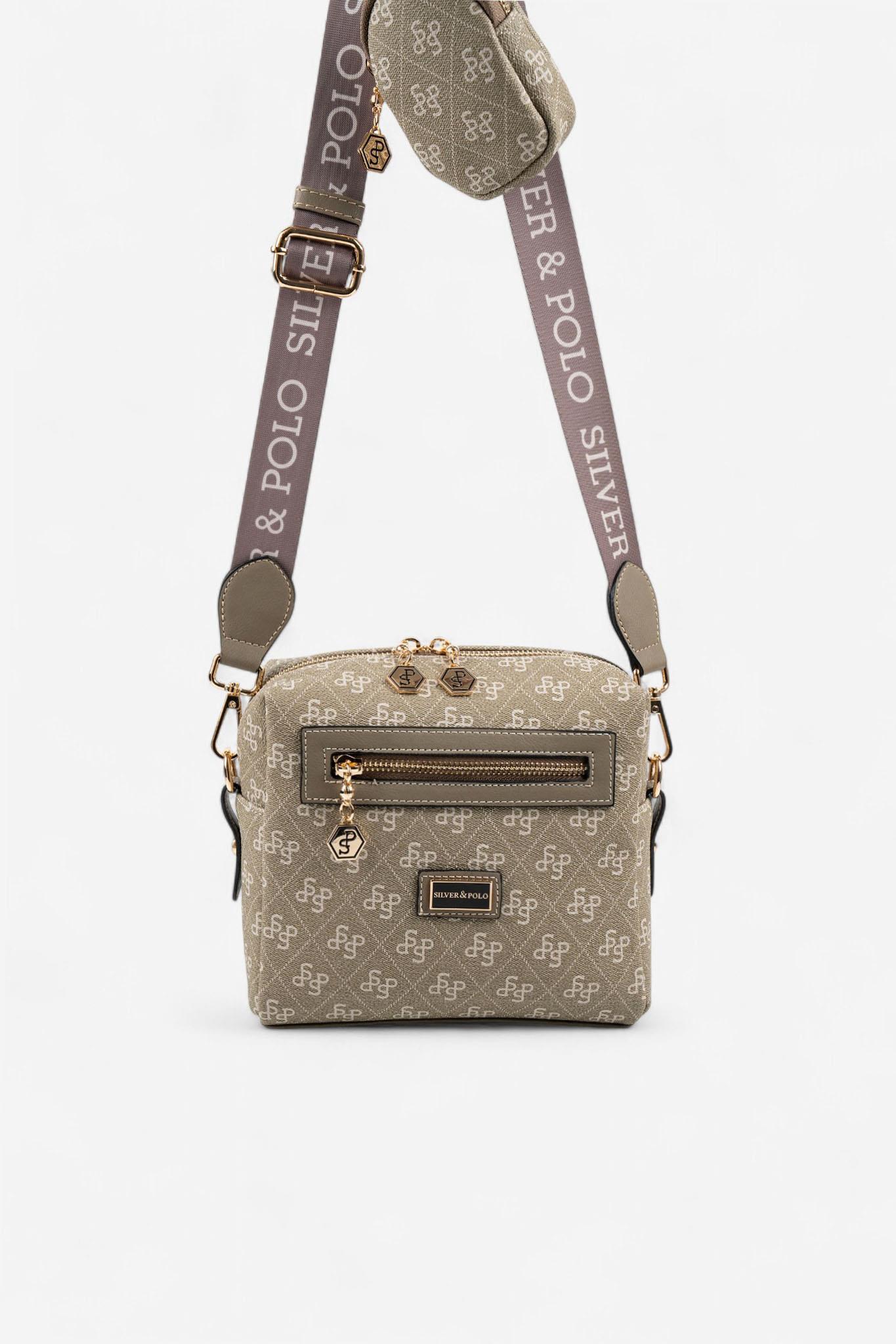 Silver & Polo SP1038 Kadın Çapraz Çanta Monogram Y.Yeşil