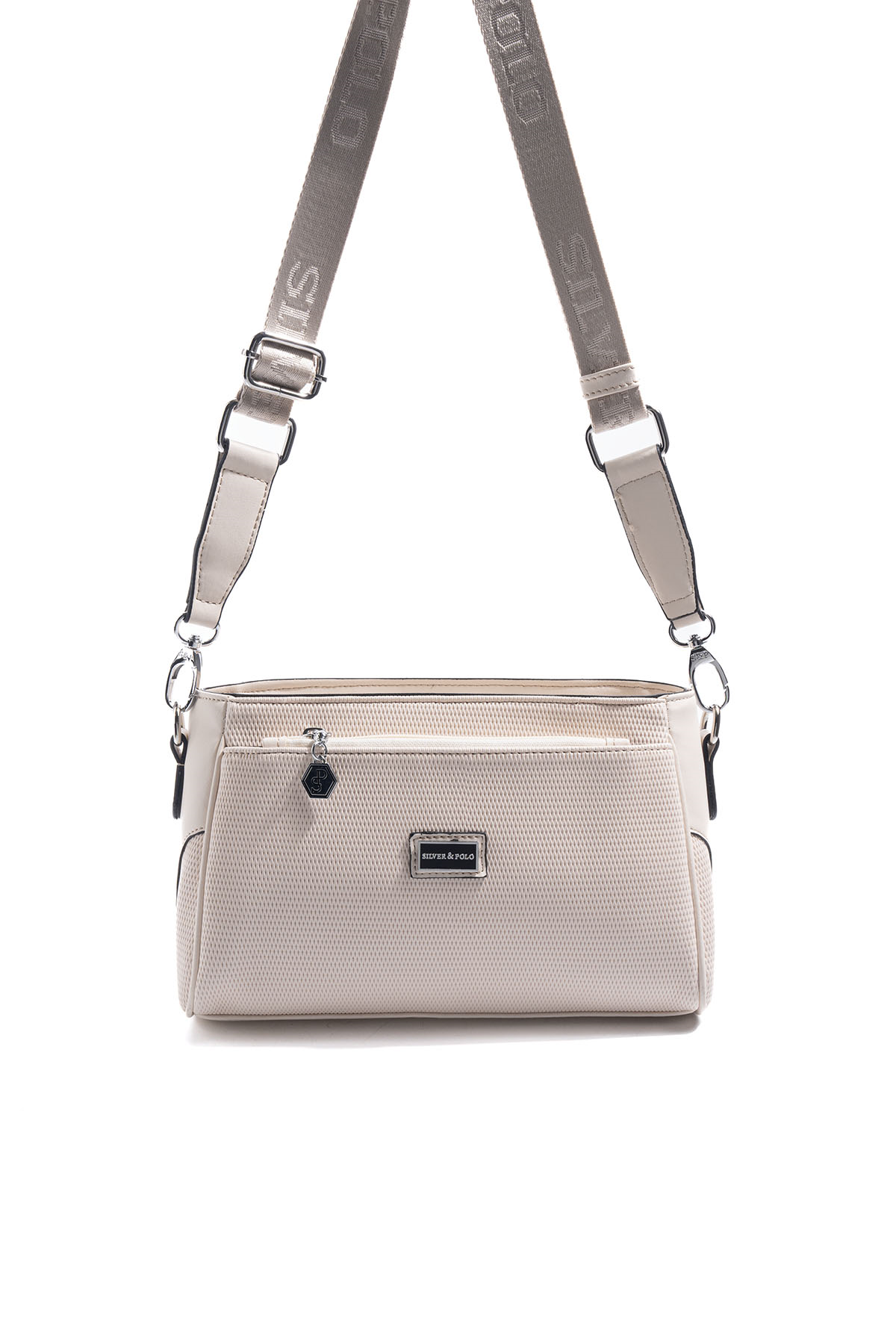 Silver & Polo SP1273 Kadın Çapraz Çanta Petek Krem-Bej