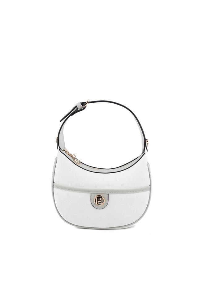 Silver & Polo SP1194 Kadın Omuz Çantası Logolu Beyaz-A.Gri