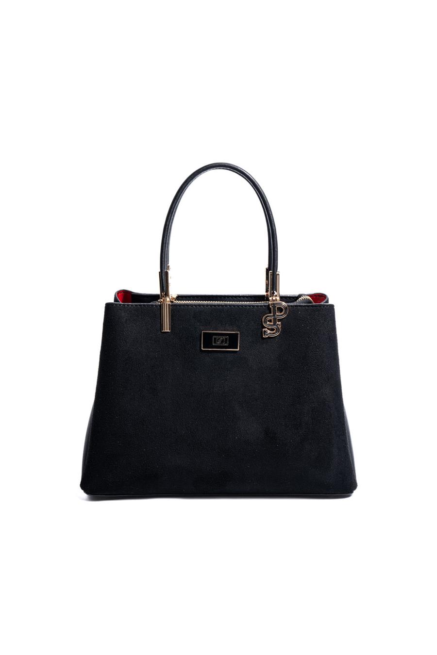 Silver & Polo SP1098 Kadın El Çantası Süet Siyah-Siyah