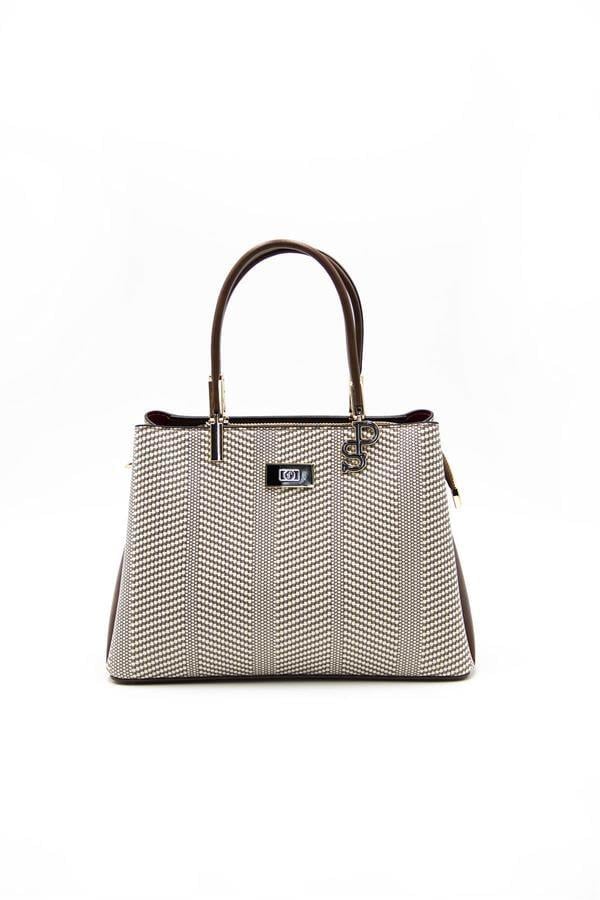 Silver & Polo SP1098 Kadın El Çantası Hasır Bej-Taba