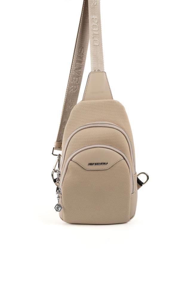 Silver & Polo SP959 Kadın Vücut Çantası Petek Bej-A.Taba