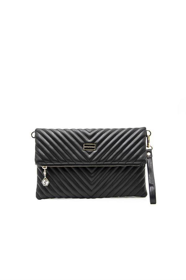 Silver & Polo SP1134 Kadın Portföy & Clutch Kapitone V Siyah