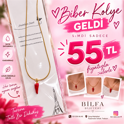 Biber Çelik Kolye