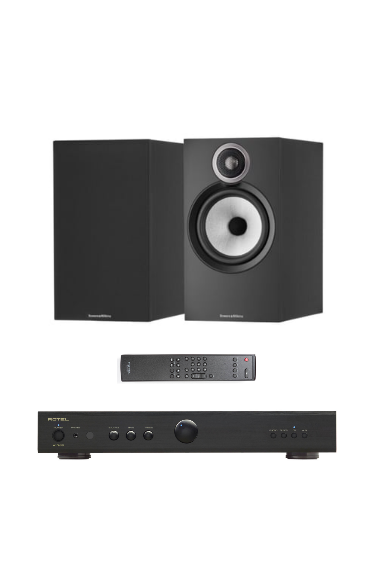 Bowers & Wilkins 606 S3 + Rotel A10 MKII Paket Siyah