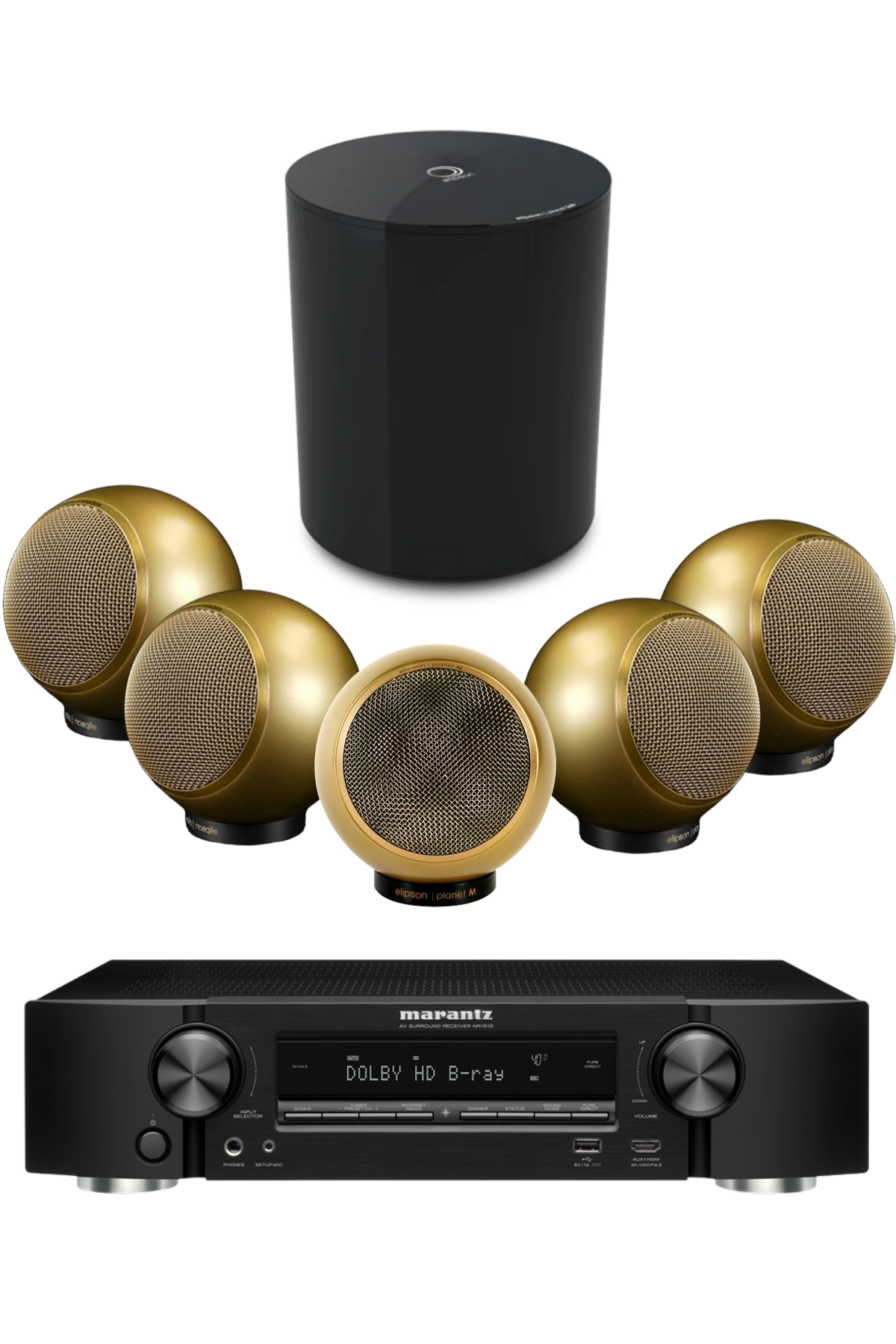 Marantz NR1510 | Elipson Planet M Altın 5.1 Sinema Paket Sistem