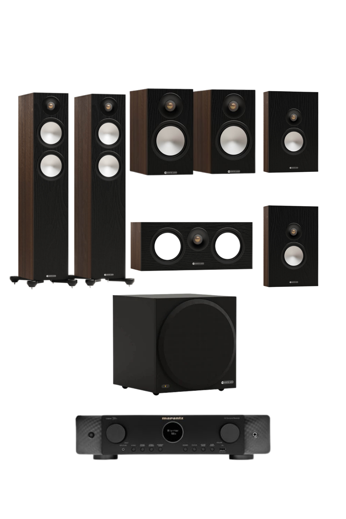 Monitor Audio Bronze 5.1 Sistem Marantz Cinema 70s Ceviz