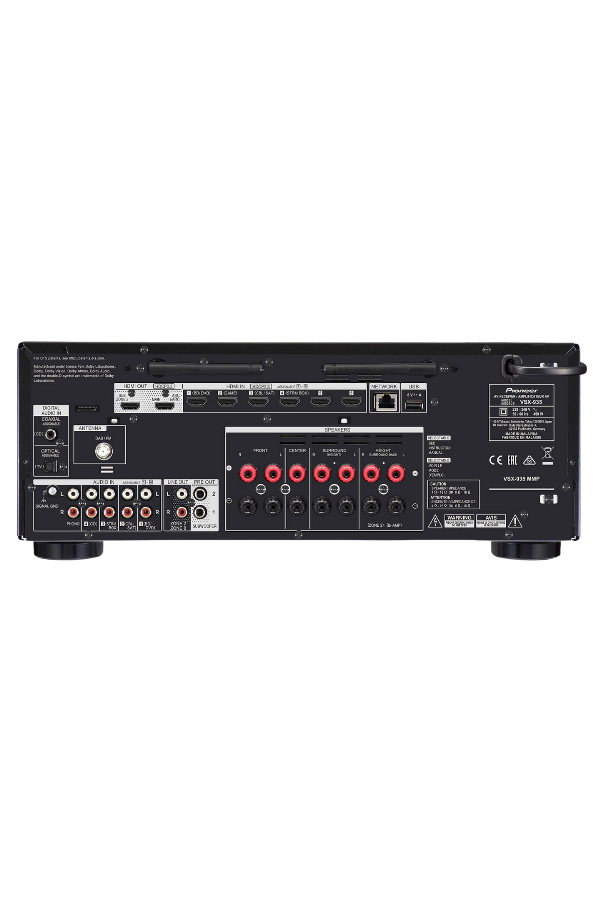 Pioneer VSX-935 7.2 Kanal A/V Receiver Siyah