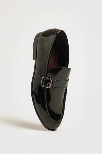 Alex Model Hakiki Natural Deri Kösele Taban Loafer Ayakkabı - SİYAH