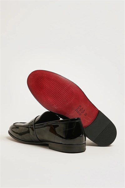 Alex Model Hakiki Natural Deri Kösele Taban Loafer Ayakkabı - SİYAH