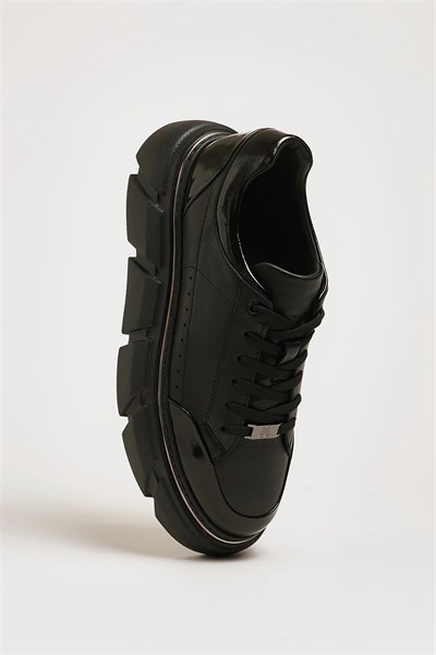 Alfred Model Hakiki Natural Deri İthal Taban Sneaker Ayakkabı - SİYAH