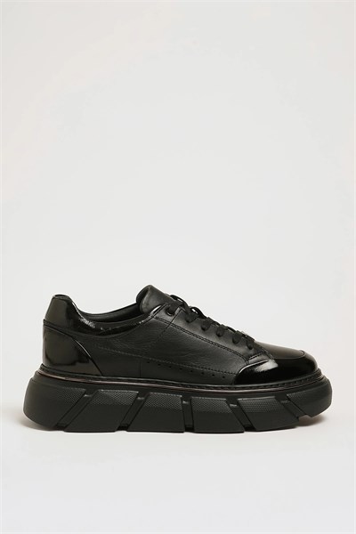 Alfred Model Hakiki Natural Deri İthal Taban Sneaker Ayakkabı - SİYAH