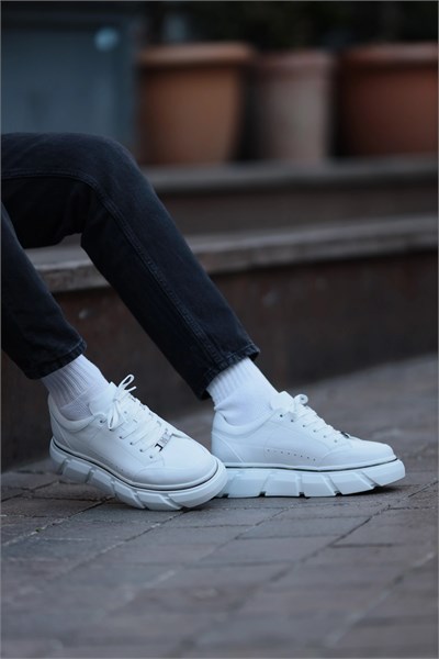 Alfred Model Hakiki Natural Deri İthal Taban Sneaker Ayakkabı - BEYAZ