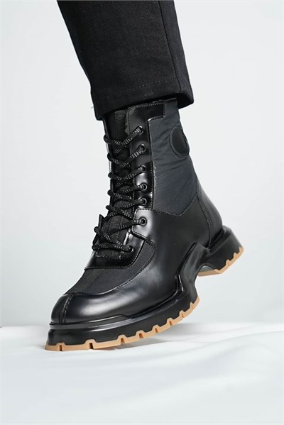 Alvaro Model Natural Deri İthal Taban Bot - SİYAH