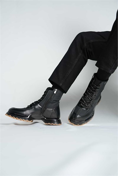 Alvaro Model Natural Deri İthal Taban Bot - SİYAH