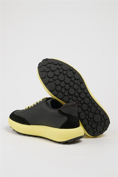 Alvin Model İthal Taban Kombinasyonlu Deri Sneaker Ayakkabı - SİYAH