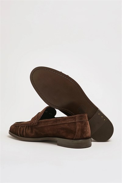 Amory Model Hakiki Natural Deri Neolitik Taban Loafer Ayakkabı - KAHVERENGİ
