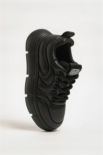 Anderson Model Hakiki Natural Deri İthal Taban Sneaker Ayakkabı - SİYAH