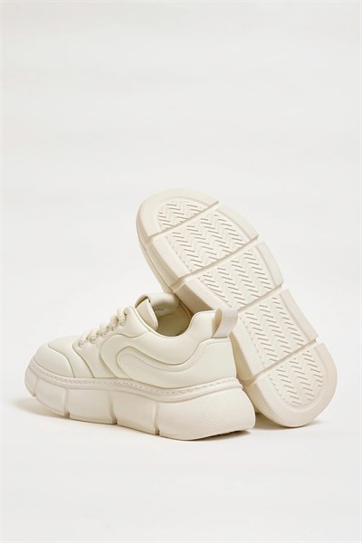 Anderson Model Hakiki Natural Deri İthal Taban Sneaker Ayakkabı - BEYAZ