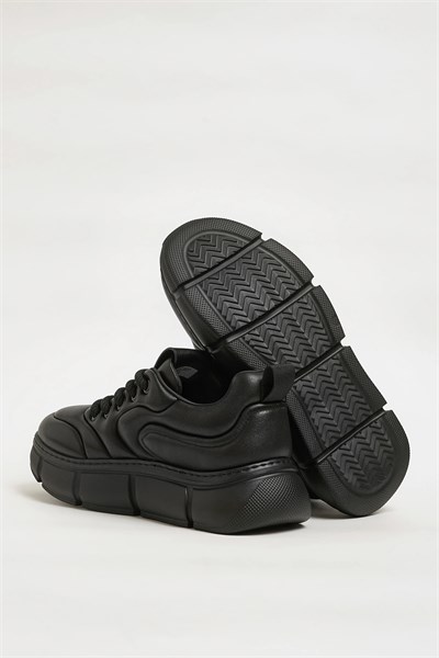 Anderson Model Hakiki Natural Deri İthal Taban Sneaker Ayakkabı - SİYAH