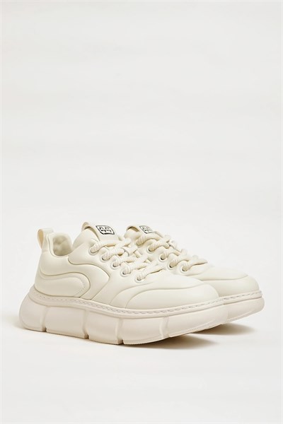 Anderson Model Hakiki Natural Deri İthal Taban Sneaker Ayakkabı - BEYAZ