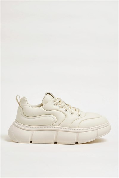 Anderson Model Hakiki Natural Deri İthal Taban Sneaker Ayakkabı - BEYAZ