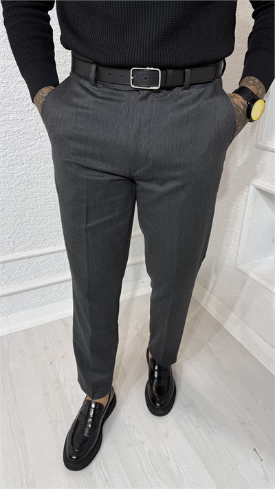 Antrasit Slim Fit Klasik Kumaş Pantolon