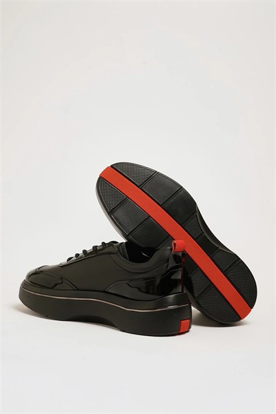 Armando Model Hakiki Kombinasyonlu Deri İthal Taban Sneaker Ayakkabı - SİYAH