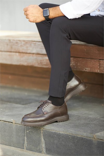 Arthur Model Hakiki Floater Deri Eva Casual Ayakkabı - KAHVERENGİ