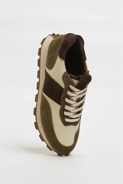 Begin V2 Model Kombinasyonlu Deri Jurdan Eva Sneaker Ayakkabı - HAKİ