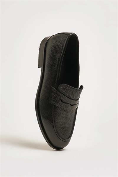 Bernard Model Hakiki Floater Deri Neolitik Taban Loafer Ayakkabı - SİYAH