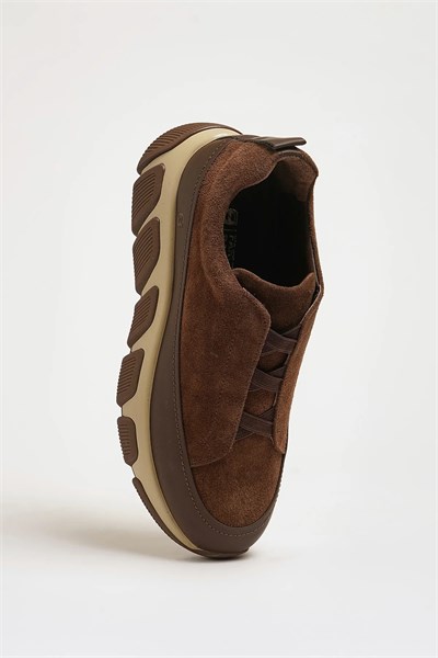 Brooklyn Model Hakiki Süet Deri İthal Taban Lastikli Sneaker Ayakkabı - KAHVERENGİ