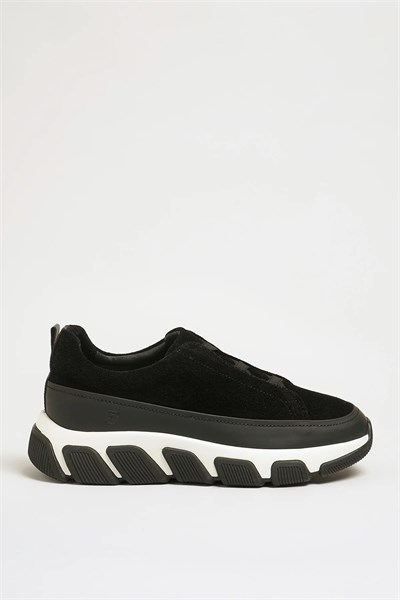 Brooklyn Model Hakiki Süet Deri İthal Taban Lastikli Sneaker Ayakkabı - SİYAH