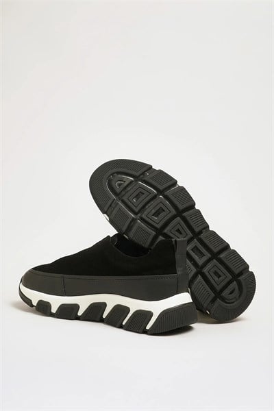 Brooklyn Model Hakiki Süet Deri İthal Taban Lastikli Sneaker Ayakkabı - SİYAH