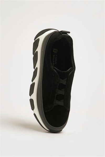 Brooklyn Model Hakiki Süet Deri İthal Taban Lastikli Sneaker Ayakkabı - SİYAH