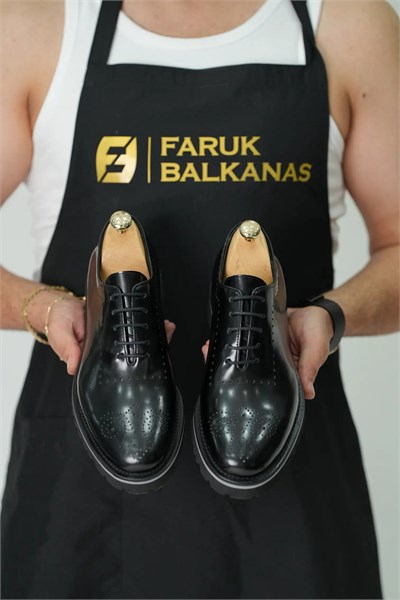 Bruce Model Hakiki Natural Deri Eva Taban Casual Ayakkabı - SİYAH
