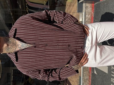 Çizgili Oversize Kamp Yaka Gömlek