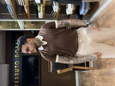 Classic Luxury kahverengi Polo Yaka