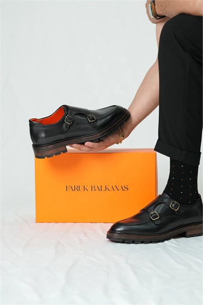 Corbin Model Natural Deri Toka Detaylı Casual Ayakkabı - SİYAH