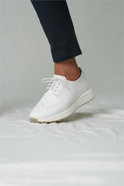 Crish Model Hakiki Natural Deri Eva Taban Casual Ayakkabı - BEYAZ