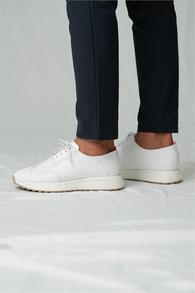 Crish Model Hakiki Natural Deri Eva Taban Casual Ayakkabı - BEYAZ