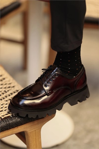 Daniel Model Hakiki Natural Deri İthal Taban Casual Ayakkabı - BORDO