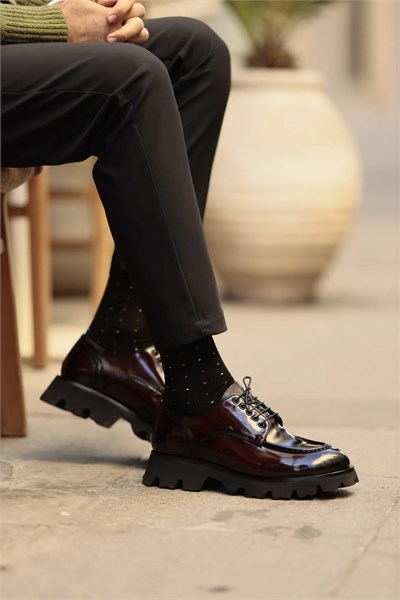 Daniel Model Hakiki Natural Deri İthal Taban Casual Ayakkabı - BORDO