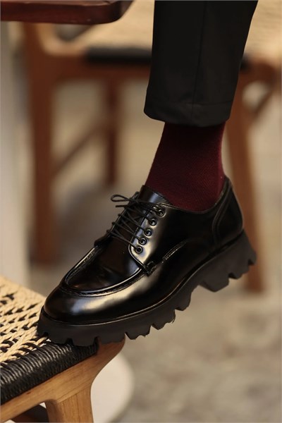 Daniel Model Hakiki Natural Deri İthal Taban Casual Ayakkabı - SİYAH