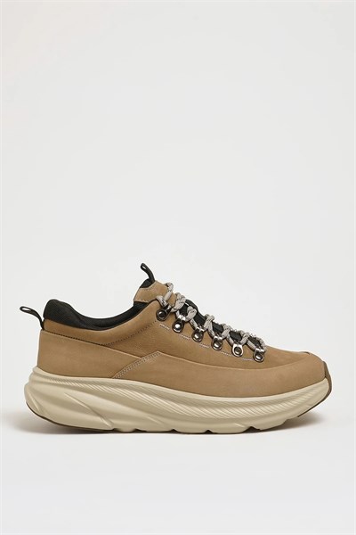 Dastin Model Hakiki Kombinasyonlu Deri İthal Taban Sneaker Ayakkabı - BEJ